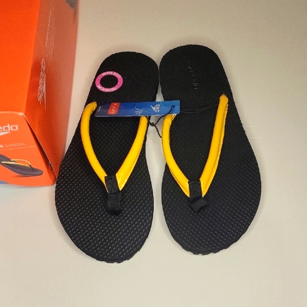 Speedo Black Sandals with Yellow Straps #14